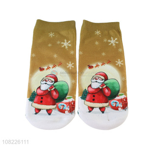 Factory supply novelty 3D Christmas ankle socks low cut socks