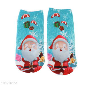 Recent design breathable soft cotton socks 3D Christmas socks