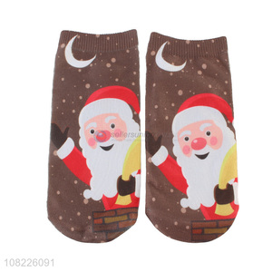 Good price 3D digital print adult socks Christmas ankle socks