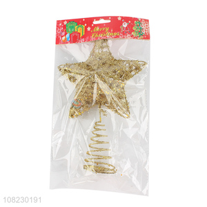 Hot selling gold Christms star tree topper metal Christmas crafts