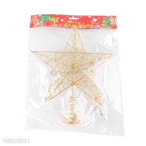 China imports Christmas decoration gold iron wire Xmas tree star