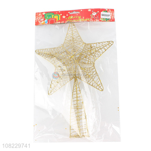 Top product metal glittered Christmas tree topper star for decor
