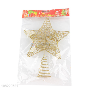 Hot selling gold sparkle topper star for Christmas treetop decor