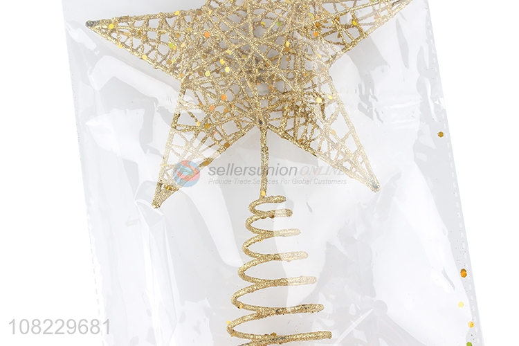 Best selling gold star tree topper Christmas tree ornaments