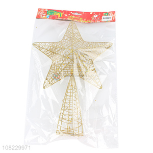 Best selling gold glitter Christmas tree topper star for decoration