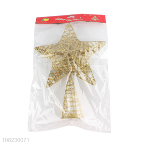Best selling golden Christmas tree topper star with led light