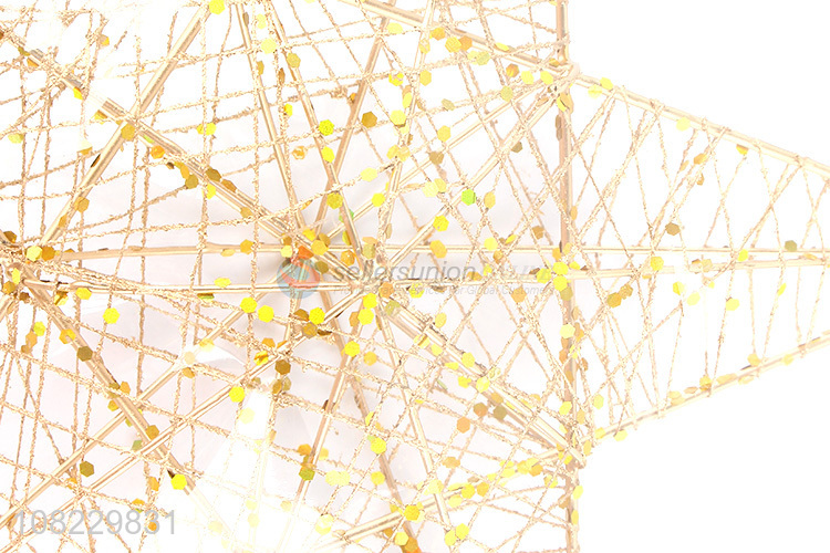 China imports Christmas decoration gold iron wire Xmas tree star