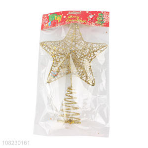 High quality decorative metal glittered Christmas tree topper star