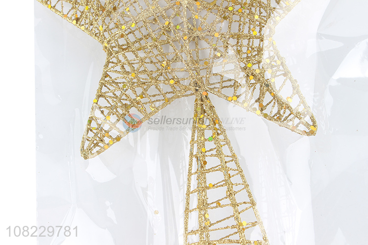 Wholesale glitter wire Christmas tree topper star Xmas decoration