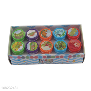 New arrival colourful round dinosaur stamps for children