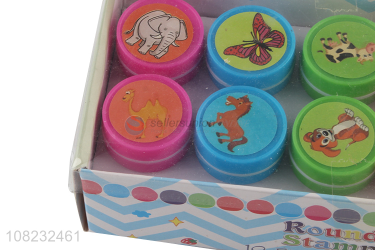 Latest products children round stamp animal stamper toys for sale