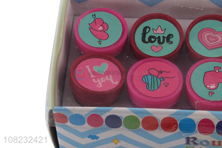 Hot selling round heart stamps toy stamper with top quality