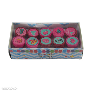 Hot selling round heart stamps toy stamper with top quality