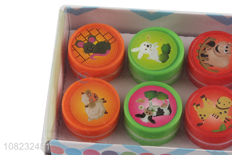 New design cute round animal pattern stamper toys for children