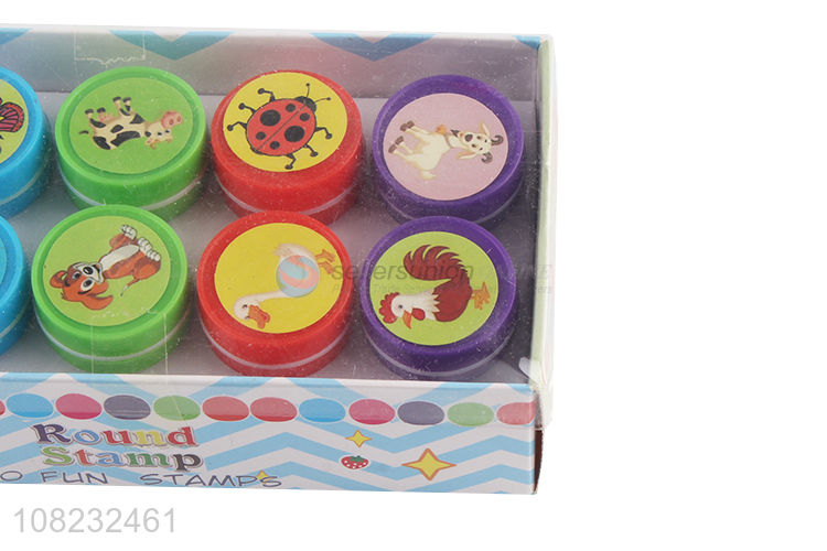 Latest products children round stamp animal stamper toys for sale