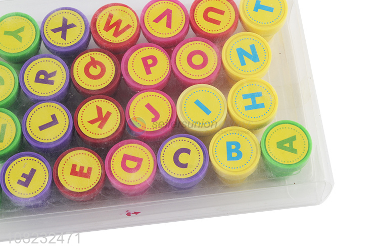 High quality round shape 26 alphabet stamps with slef-inking