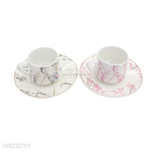 China imports ceramic marble pattern tea coffee cups and saucers set