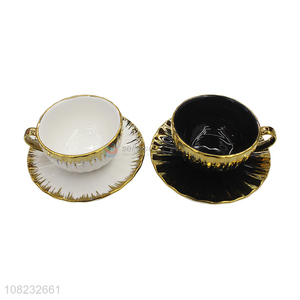 New arrival ceramic coffee cup and saucer set for home and office