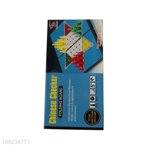 Good sale magnetic portable chinese checker games with folding board