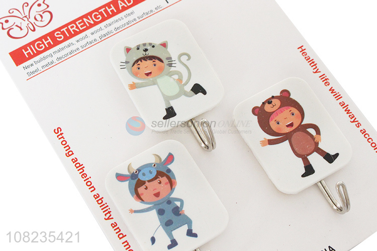 New Arrival 3 Pieces Self Adhesive Hooks Cheap Sticky Hooks