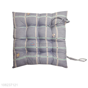 Best selling stuffed plaid chair cushion seat cushion with ties