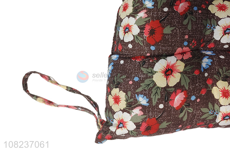 China supplier flower printed seat cushions stool pads with ties