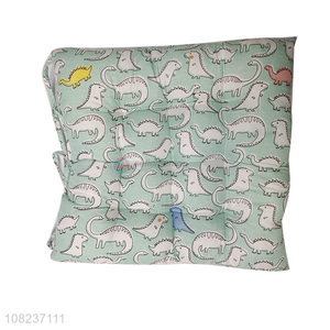 Good price cartoon dinosaur printed chair seat cushion with ties