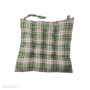 China supplier stuffed stool cushion plaid chair cushion with ties
