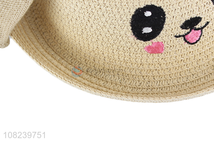 Wholesale price cartoon woven straw hat for girls