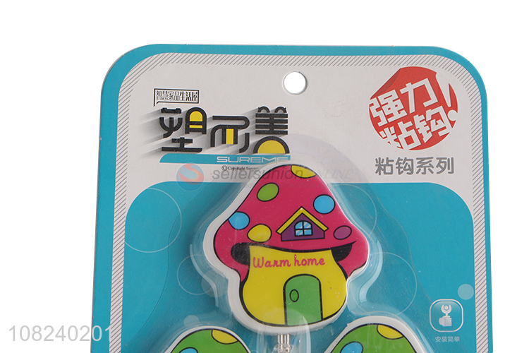 Cartoon Mushroom Shape Sticky Hook Decorative Wall Hooks