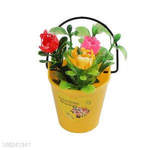 China products natural <em>plastic</em> simulation flower crafts with <em>bucket</em>