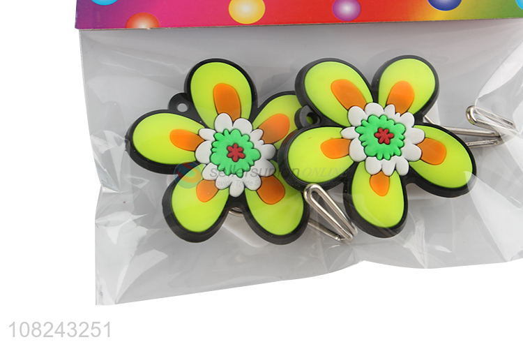 Low price 2 pieces plastic sticky hooks pvc wall hanging hooks