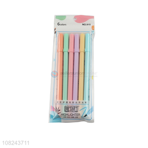 Custom 6 Color Highlighter Cheap Fluorescent Pen