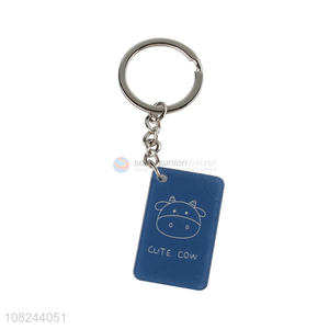 Factory direct sale cute caw pattern rectangle pendant keychain