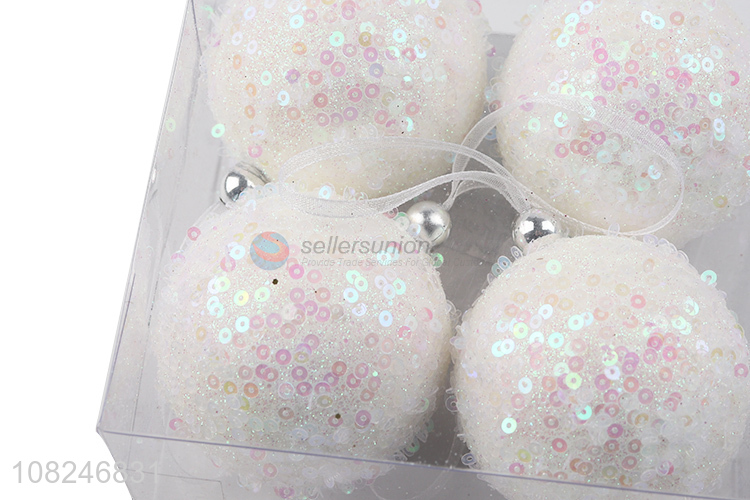 Latest design white foam christmas ball for xmas tree decoration