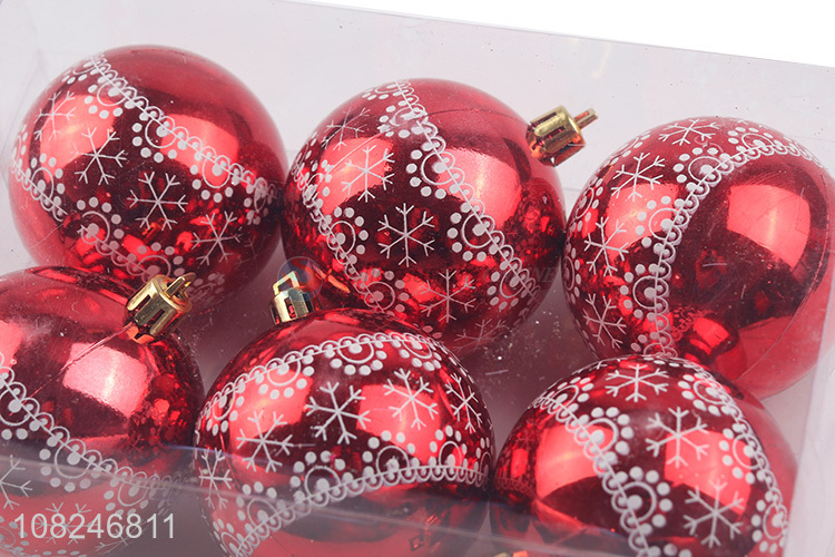 Hot items red 6pieces home décor hanging christmas ball wholesale