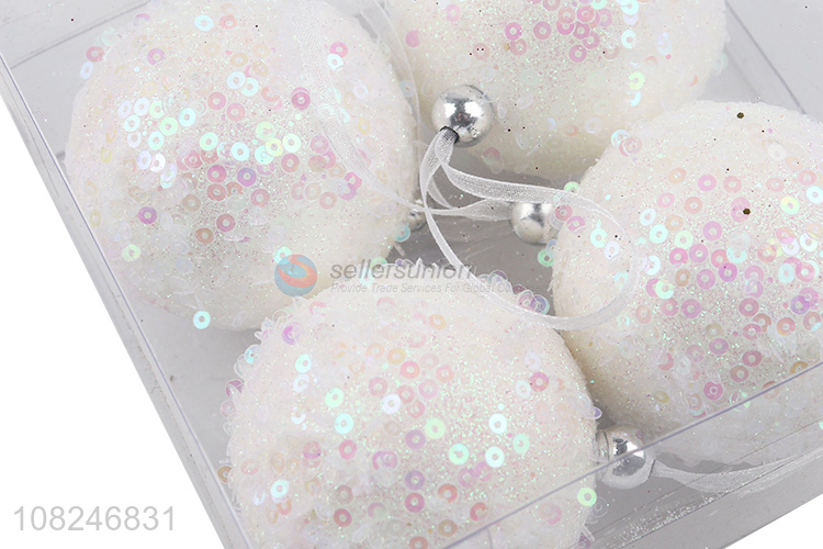 Latest design white foam christmas ball for xmas tree decoration