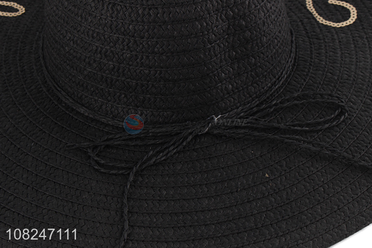 Low price black cool straw hat fashion sunhat wholesale