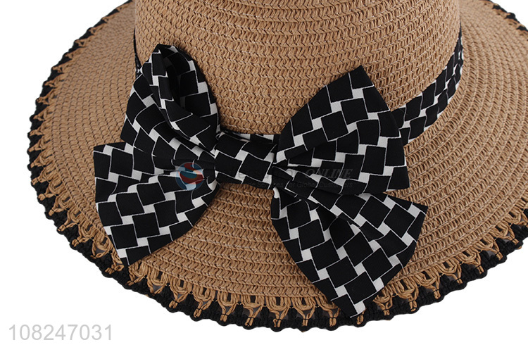 Factory wholesale creative bowknot sunhat girls hat