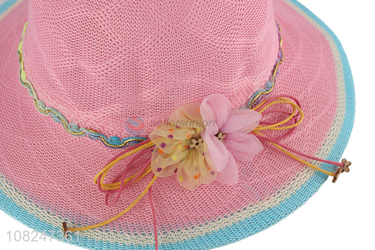 Yiwu wholesale girls fashion sunhat woven starw hat