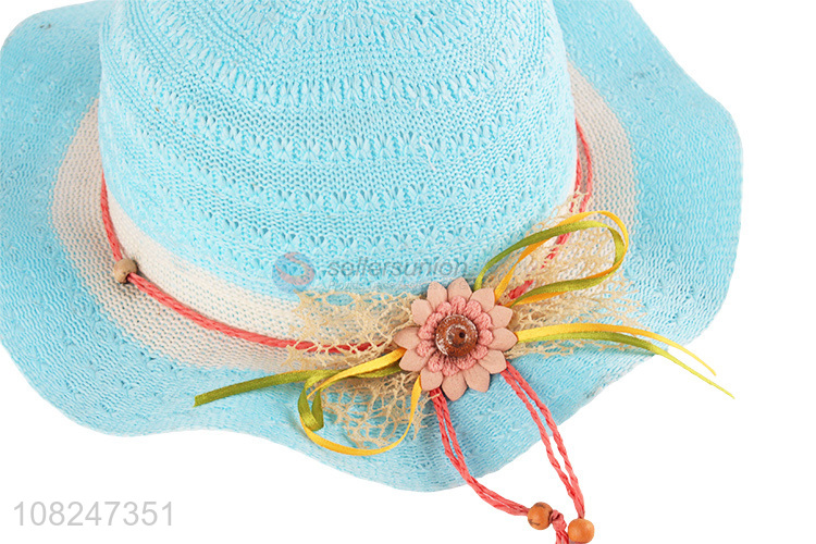 China supplier blue cute sunhat summer straw hat