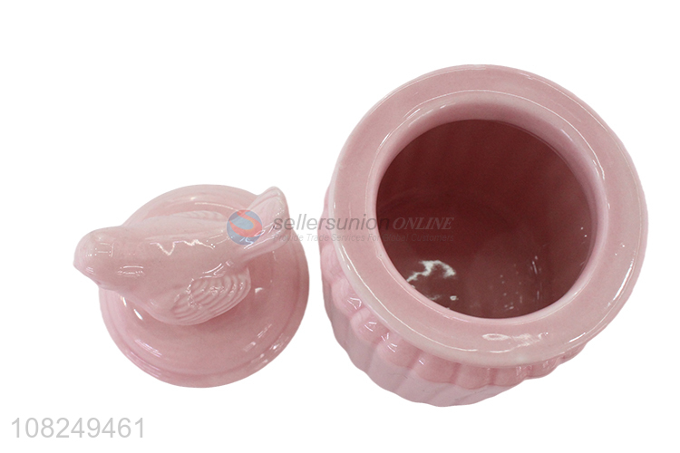 China products multicolor ceramic jewelry box candy jar with lid