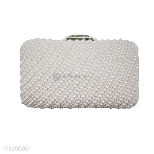 Good sale fashion women pearl bead clutch evening bag for wedding
