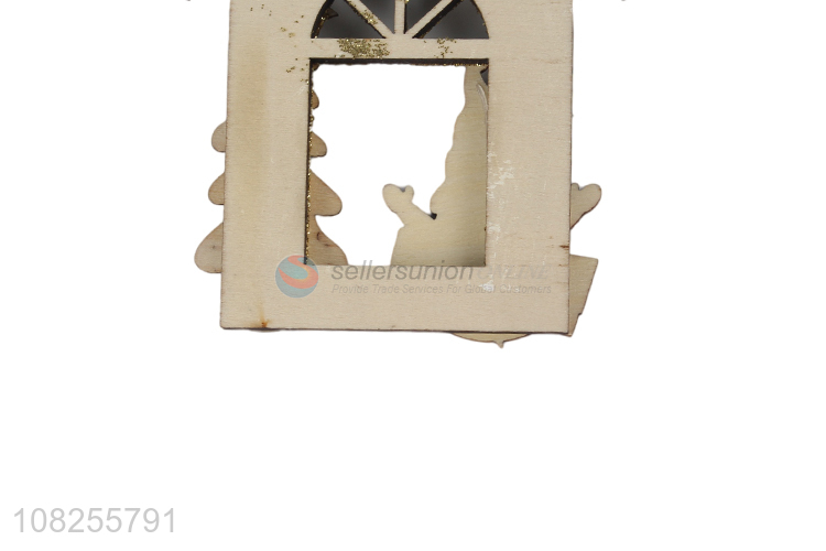 Recent design wooden house slice wood craft Christmas decoration