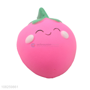 Good price soft stress relief squishy rising strawberry sticker