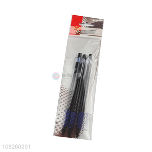 Wholesale office stationery 3 pieces retractable ballpoint pens set