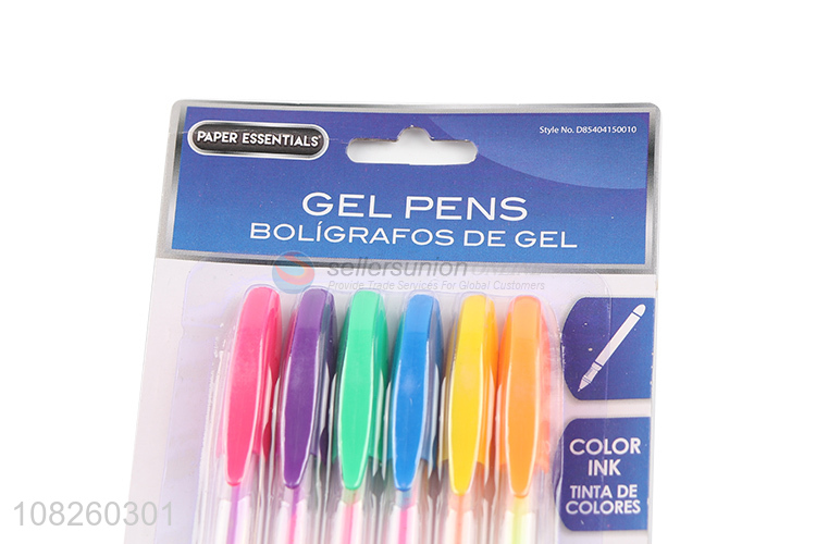 Hot selling 6 pieces rainbow color gel ink pen for DIY photo album