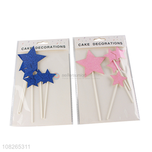 Wholesale from china multicolor star shape birthday cake topper