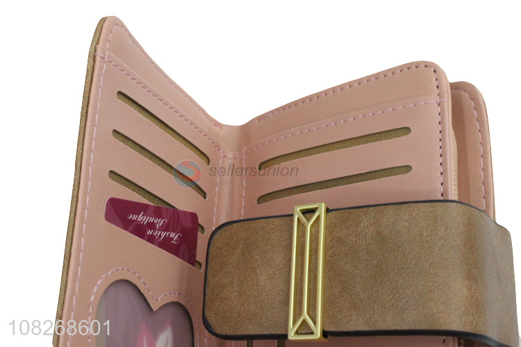China imports bifold pu leather women wallets with zipper pocket