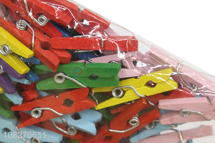 Good Sale 100 Pieces Wooden Clothespin Clothes Pegs Set